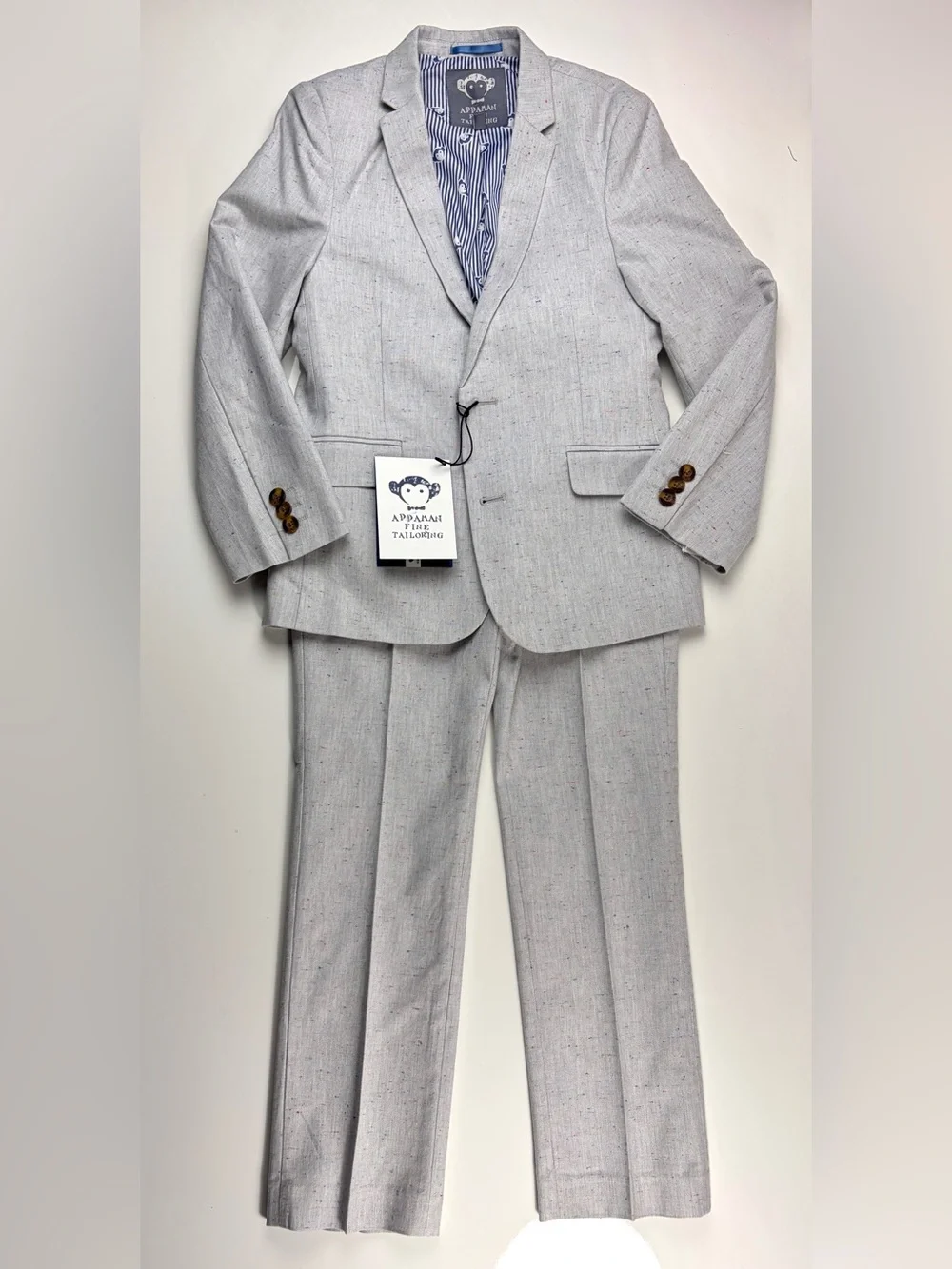 Appaman 2-pc Gray “Lunar Rock” Cotton Blazer/Slacks Boys Suit, Sz 10